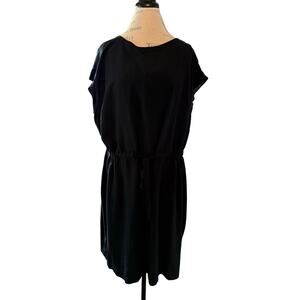 Old Navy Plus Size Curvy Short Sleeve Tie Waist Black Dress Size 1X EUC